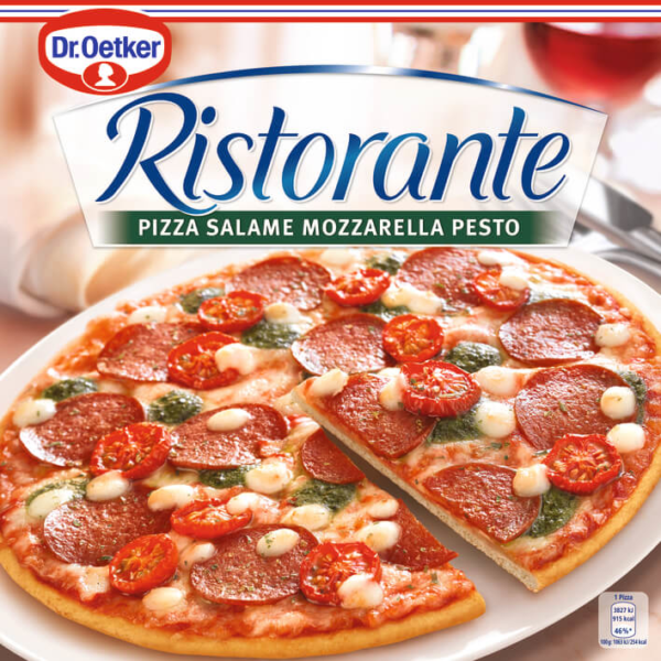 Dr. Oetker Ristorante pizza salame mozzarella pesto